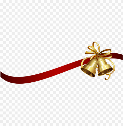 christmas ribbon and bells Transparent PNG graphics assortment