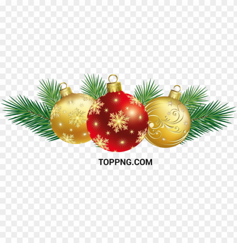 Christmas Tree Ball Decorations Clipart PNG transparent design bundle