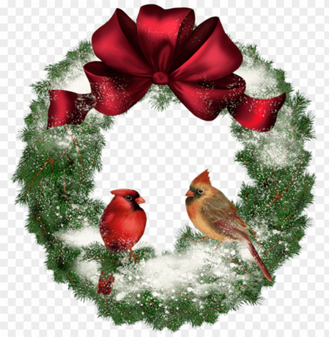 Christmas Wreath With Birds Transparent PNG Images Wide Assortment