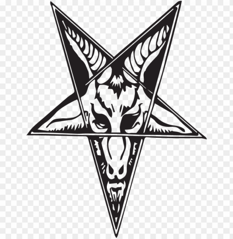 church of satan goat baphomet satanism pentagram - baphomet goat pentagram necklace black dark star pendant Isolated Character on Transparent Background PNG