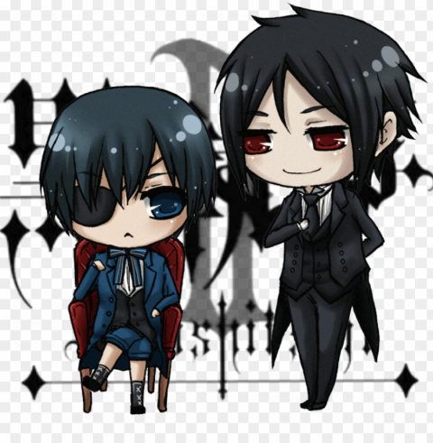 Ciel Sebby By Alicesukishima44 On Deviantart - Black Butler Sebastian Chibi Transparent PNG Download