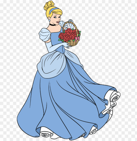 cinderella and her basket of flowers - disney cinderella flower gow PNG icons with transparency