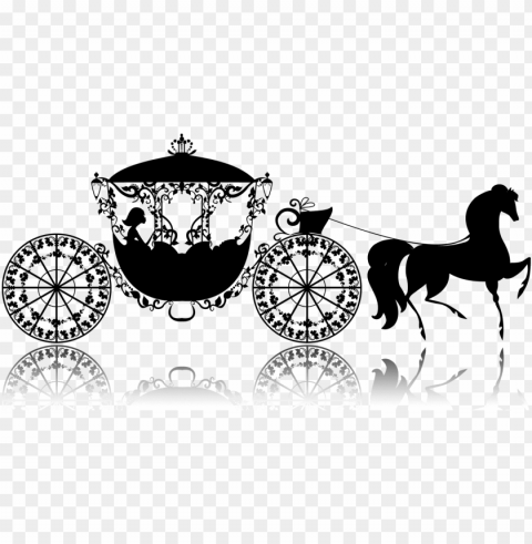 Cinderella Carriage Silhouette PNG Files With No Background Assortment