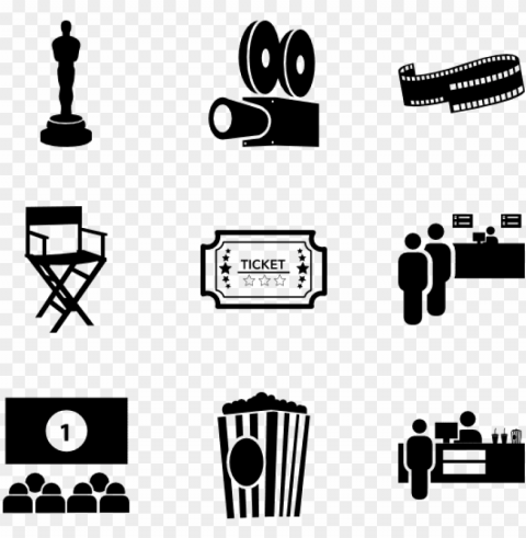 cinema 39 icons - film icons PNG Image with Isolated Graphic Element