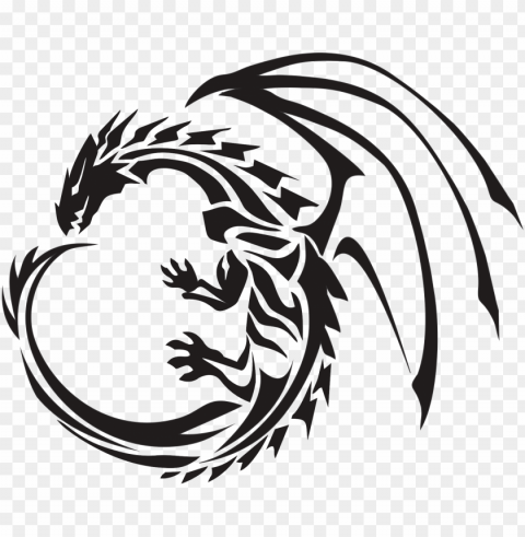 Circle Dragon Tattoo Transparent Background Isolation In PNG Image