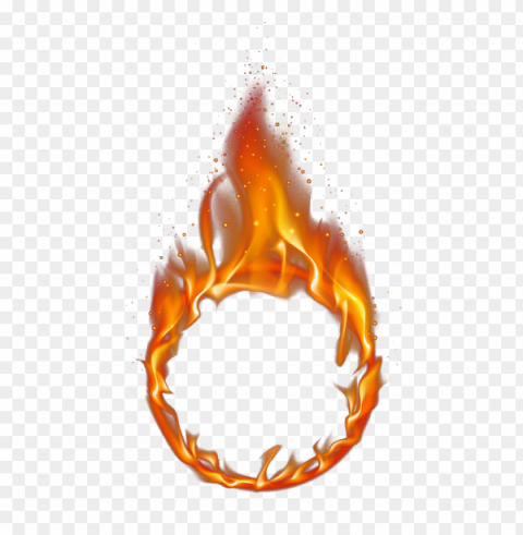 circle outline frame border fire flame PNG clear background