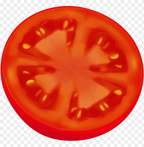 Circle Sliced Tomato Image Isolated Character On Transparent Background PNG