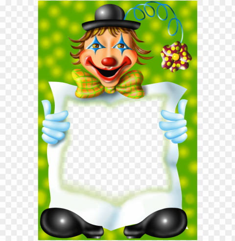 circus crafts photo blank sign cute frames - clown photo frame Isolated PNG Image with Transparent Background