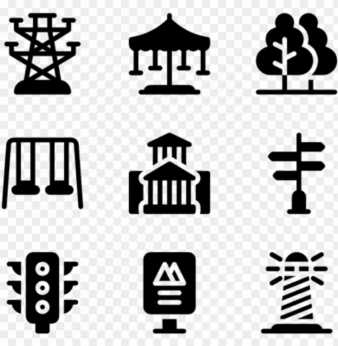 city elements 50 icons - housekeeping icons Isolated Character on Transparent Background PNG