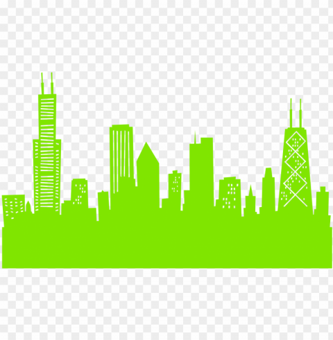 city of chicago skyline silhouette Transparent PNG images with high resolution