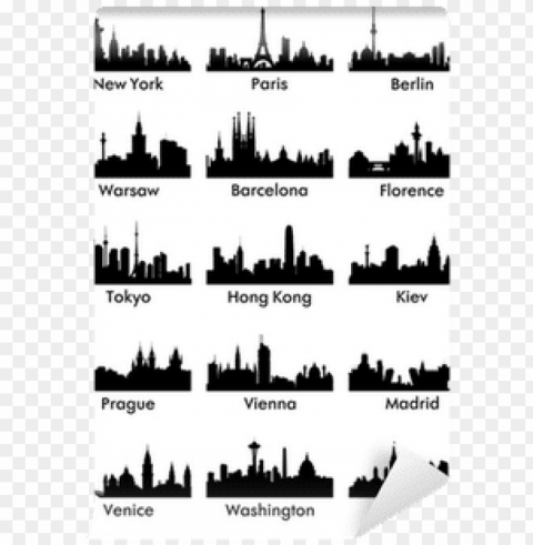 City Skylines Silhouette Transparent PNG Isolated Object