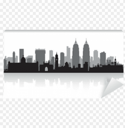 cityscape silhouette download - mumbai city skyline vector Isolated Graphic on Transparent PNG