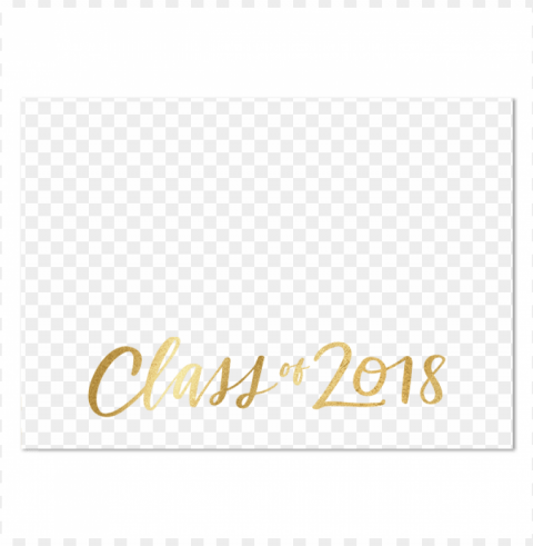 class of 2018 gold banner Isolated Element on HighQuality PNG