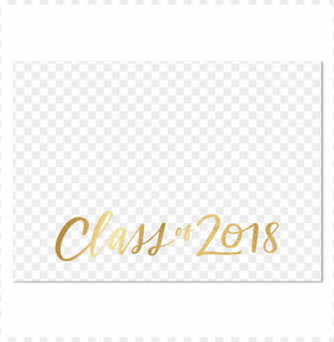 Class Of 2018 Gold Banner Isolated Element On HighQuality PNG