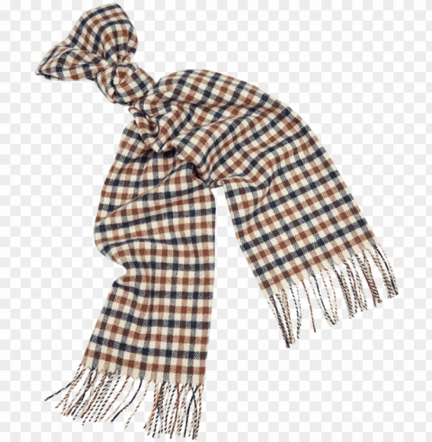 classic lambswool club check scarf - aquascutum club check scarf brow PNG design