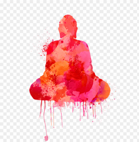 click and drag to re-position the image if desired - red buddha watercolor art art print - mini Free PNG images with alpha transparency compilation