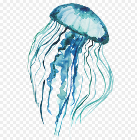click and drag to re-position the image if desired - watercolor jellyfish PNG design