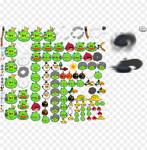 click for full sized image pre-chrome characters - angry birds pig sprites PNG for web design