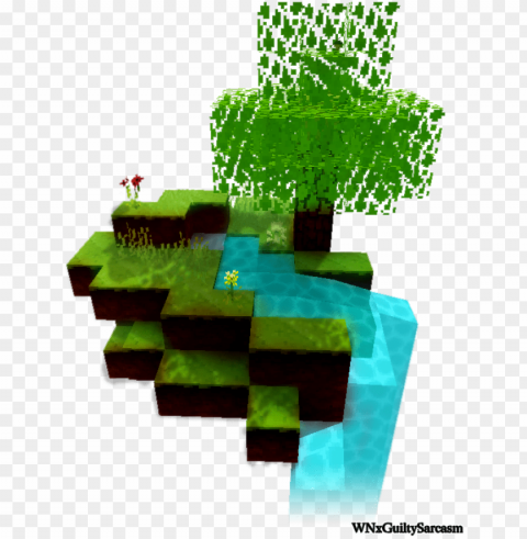 click the to open in full size - minecraft floating island PNG Image with Transparent Cutout