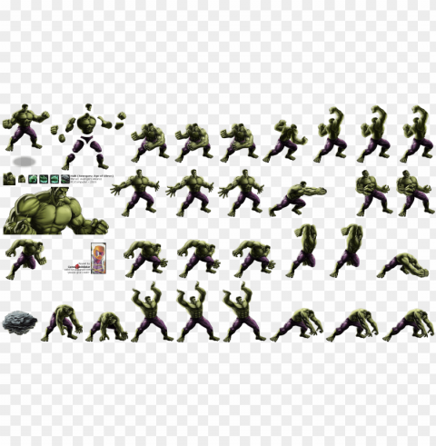 click to view full size - hulk marvel avengers alliance sprite Clear Background Isolation in PNG Format