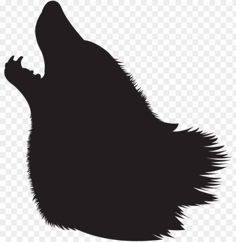 clip art animals four legged mammals howling wolf silhouette - howling wolf head silhouette Free download PNG images with alpha channel diversity