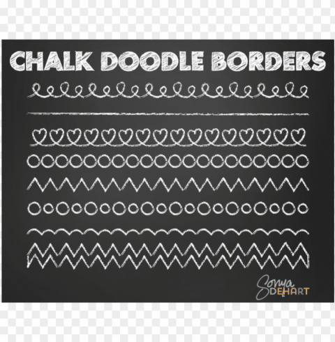 clip art doodle chalk borders clipart set - chalk border free Isolated Graphic on Clear PNG