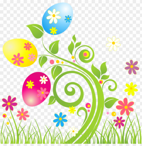 clip art easter egg decoration with flowers transparent - easter egg flowers clipart PNG transparency