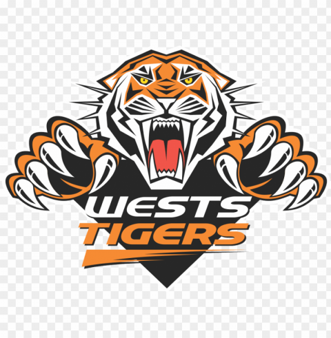 clip art free download transparent tiger west - west tigers nrl logo Clean Background Isolated PNG Icon