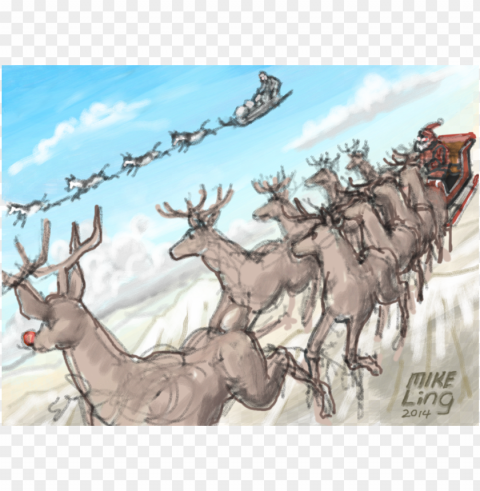 clip art library stock forum draw a huskee pulled sled - reindeer pulling sleigh drawings Free PNG images with alpha channel