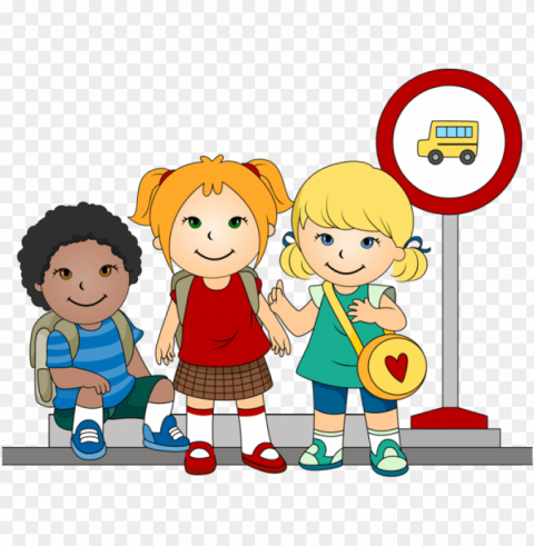 clip art of kids at a school - school bus stop clipart PNG files with no background assortment