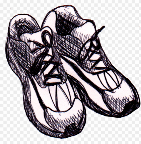 clip art royalty free drawing on sketch - running shoes drawi Isolated Item on Transparent PNG Format