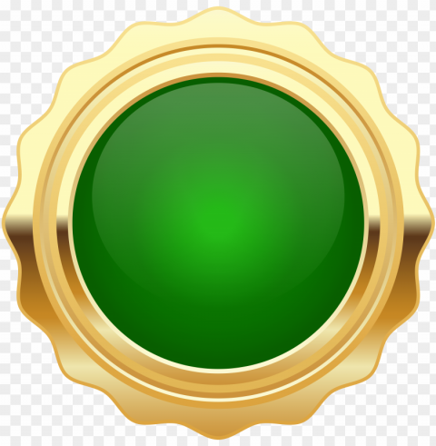 clip art seal green gold image Transparent PNG graphics complete collection