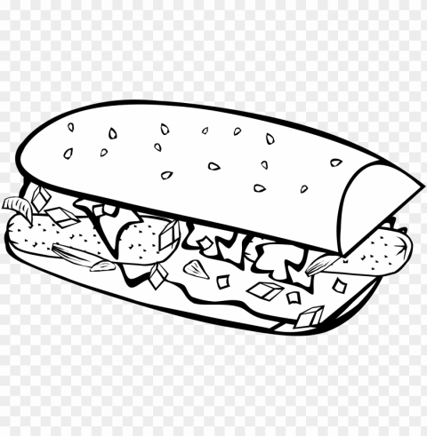 clip art library fast food breakfast sub - food drawings black and white PNG images with transparent canvas comprehensive compilation