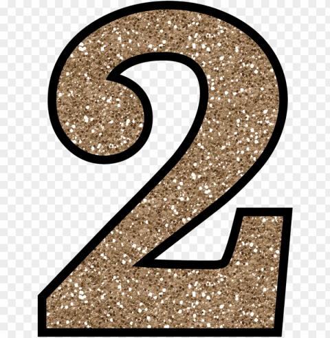 clip art numbers gold glitter - glitter number 2 Isolated Subject with Clear Transparent PNG