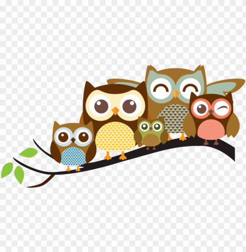 clip art transparent stock cute owl family clipart - owl family clipart Clear Background PNG Isolated Graphic