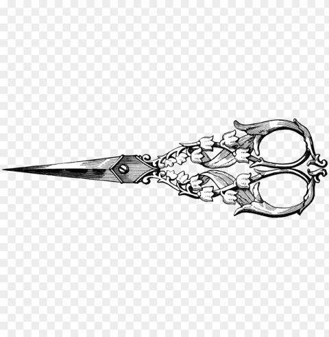 clip art vintage photos of medium size - vintage scissors drawi HighQuality Transparent PNG Object Isolation