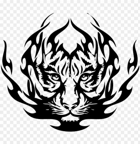 clip freeuse download tattoo clipart - tribal tiger tattoo desi Isolated Icon in Transparent PNG Format
