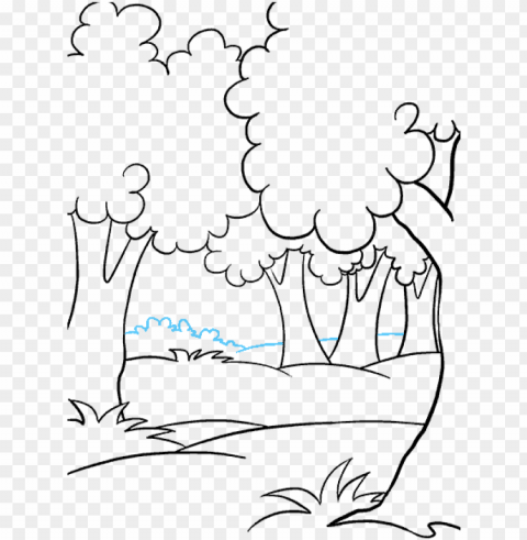 clip freeuse stock how to draw a cartoon forest in - drawing of a forest Isolated Character on Transparent Background PNG