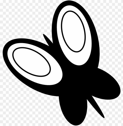 clip library black and white clipart flowers - butterfly clip art black and white free PNG Object Isolated with Transparency