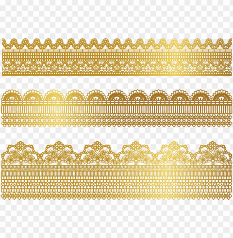 clip stock gold textile ribbon border transprent - gold lace border Images in PNG format with transparency