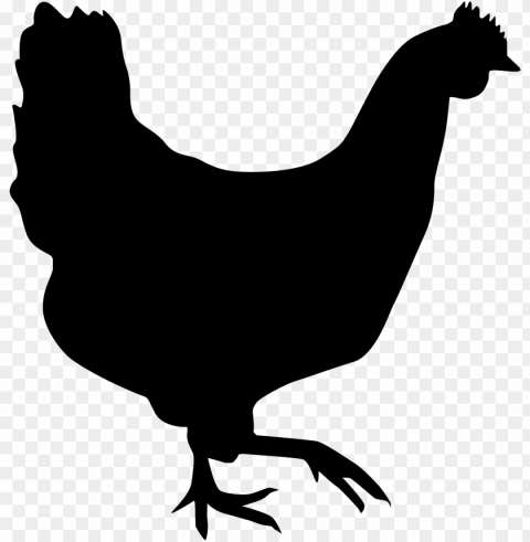 Clip Transparent Library Chicken Silhouette Clipart - Fat Chicken Silhouette Isolated Subject With Clear PNG Background