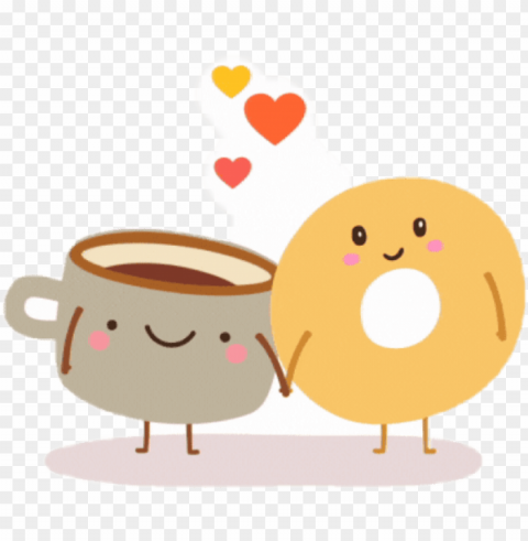 clipart bagels and coffee PNG Isolated Subject on Transparent Background
