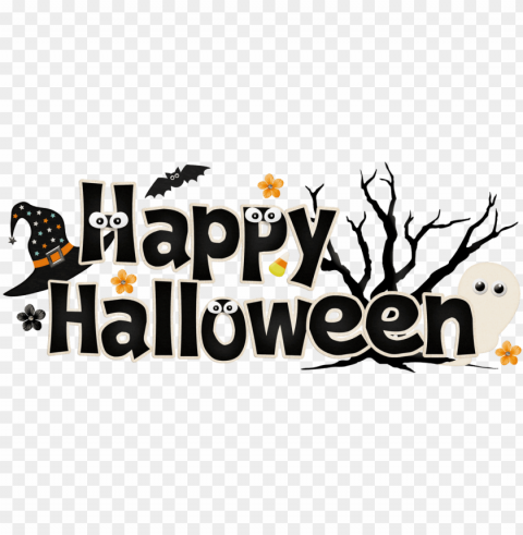 clipart banner family - happy halloween PNG pics with alpha channel