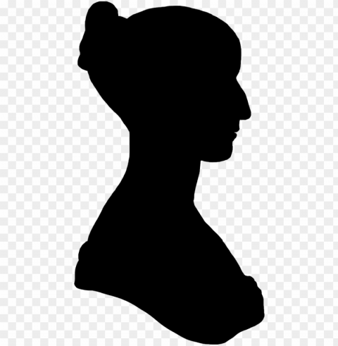 clipart camera victorian - old woman face silhouette PNG Graphic Isolated on Transparent Background