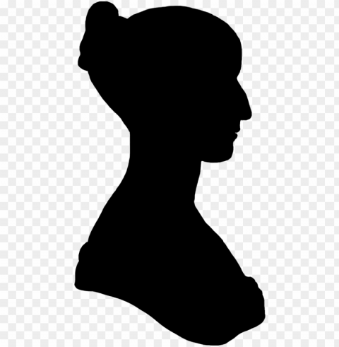 Clipart Camera Victorian - Old Woman Face Silhouette PNG Graphic Isolated On Transparent Background