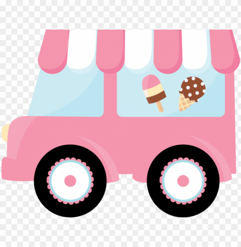 clipart car watercolor - ice cream truck PNG Isolated Illustration with Clear Background PNG transparent with Clear Background ID 0d3a6097