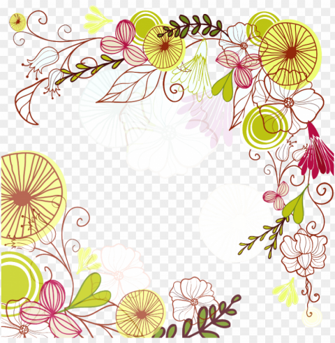 Clipart Floral Corner Border Frame - Flower HighQuality Transparent PNG Isolated Object
