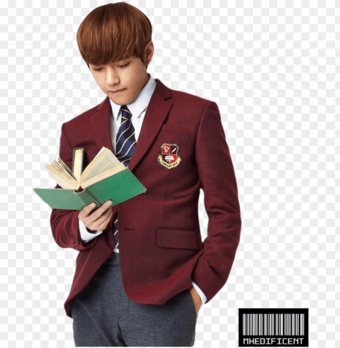 clipart freeuse download render v by mhedyychan - kim taehyung school uniform Isolated Artwork in HighResolution Transparent PNG