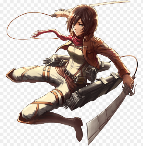 clipart library mikasa ackerman - attack on titan mikasa PNG Isolated Illustration with Clear Background