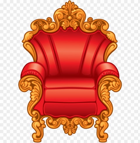 clipart of a red and gold royal king's throne chair - clip art throne PNG for online use